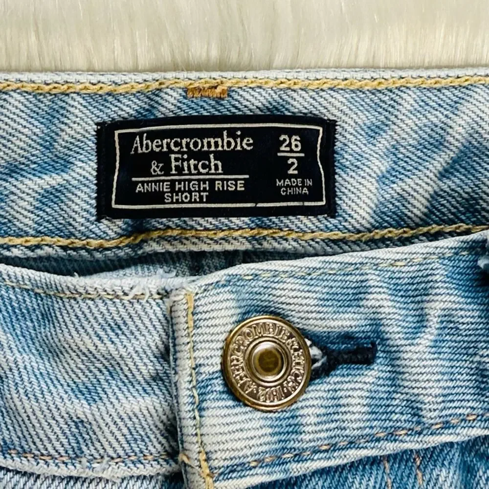 Abercrombie Annie High Rise Distressed Denim Cut Offs